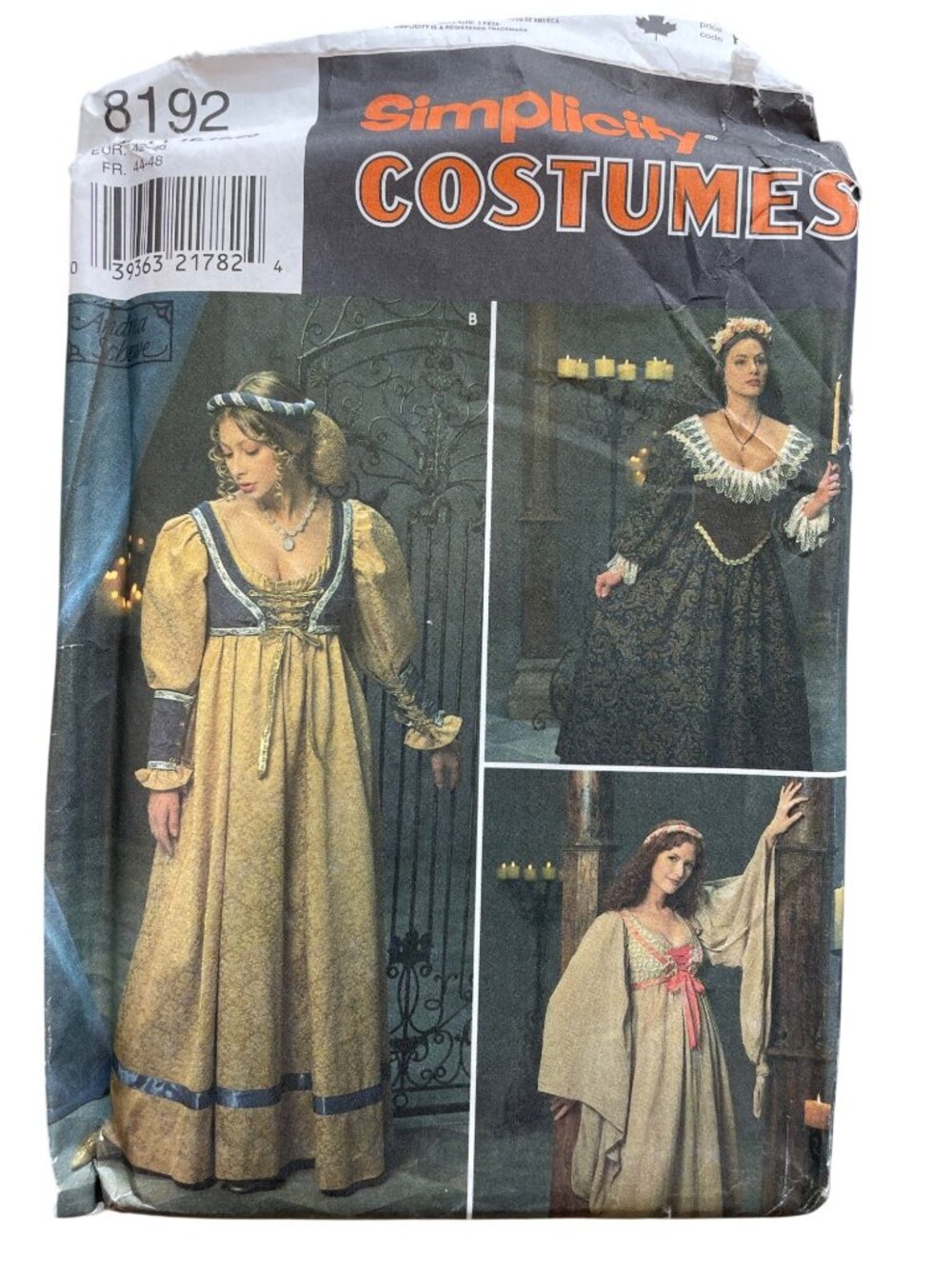 Vintage 90s Simplicity 8192 Renaissance Pattern Size 16-20 Costume UNCUT
